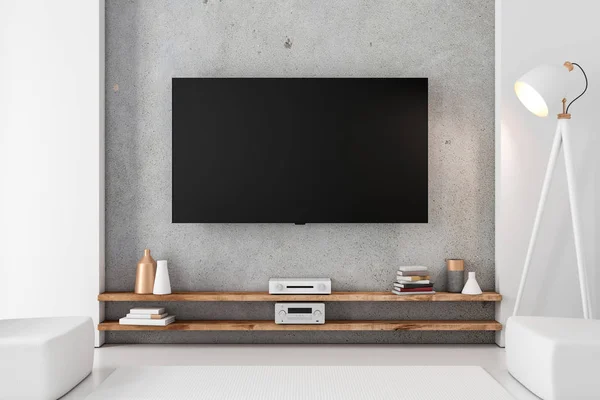 Smart Mockup Met Blanco Scherm Moderne Kamer Rendering — Stockfoto