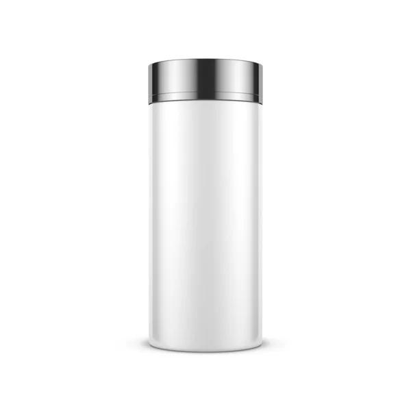 Zylindrische Glas Attrappe Für Kosmetik Mit Deckel Rendering — Stockfoto