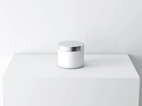 Vaso Vuoto Cosmetico Sfondo Bianco Rendering — Foto Stock