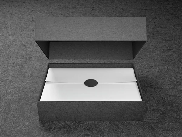 Caja Cartón Con Papel Embalaje Blanco Renderizado — Foto de Stock