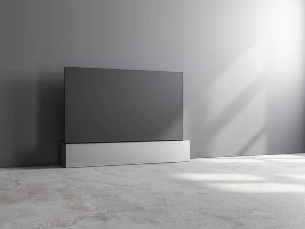 Smart Tv Mockup with blank screen in modern room, 3d rendering