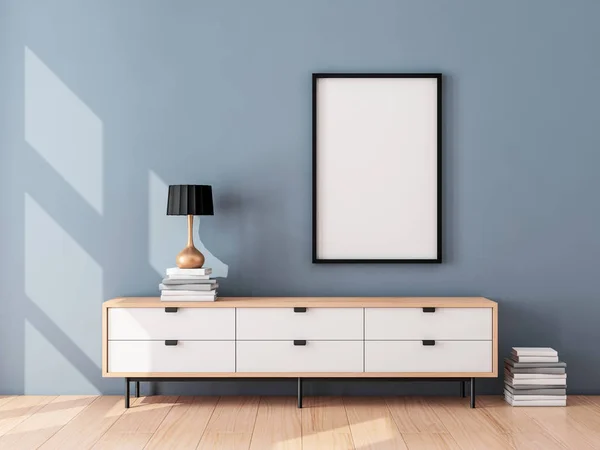 Lege Frame Mockup Modern Interieur Rendering — Stockfoto