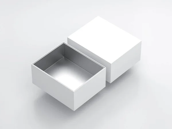 Vista Primer Plano Cajas Embalaje Maqueta Sobre Fondo Renderizado — Foto de Stock