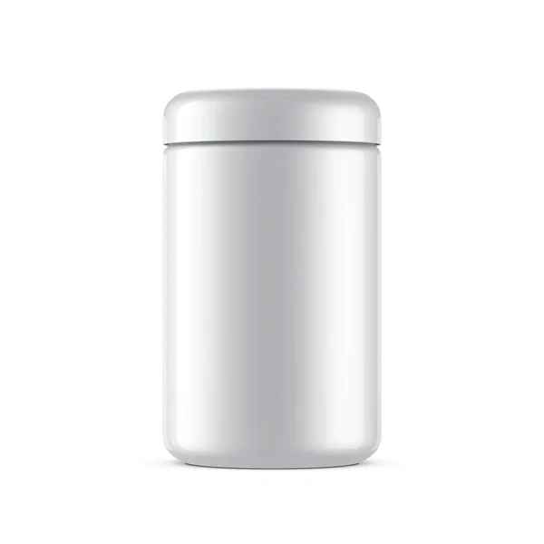 Zylindrische Glas Attrappe Für Kosmetik Mit Deckel Rendering — Stockfoto