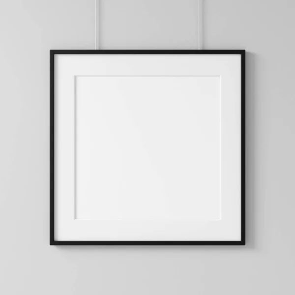 Branco Mockup Quadro Cartaz Branco Renderização — Fotografia de Stock