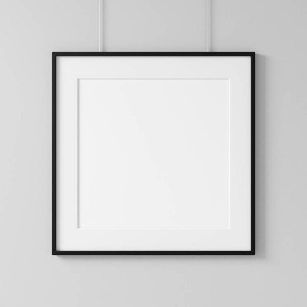 White blank poster frame mockup, 3d rendering