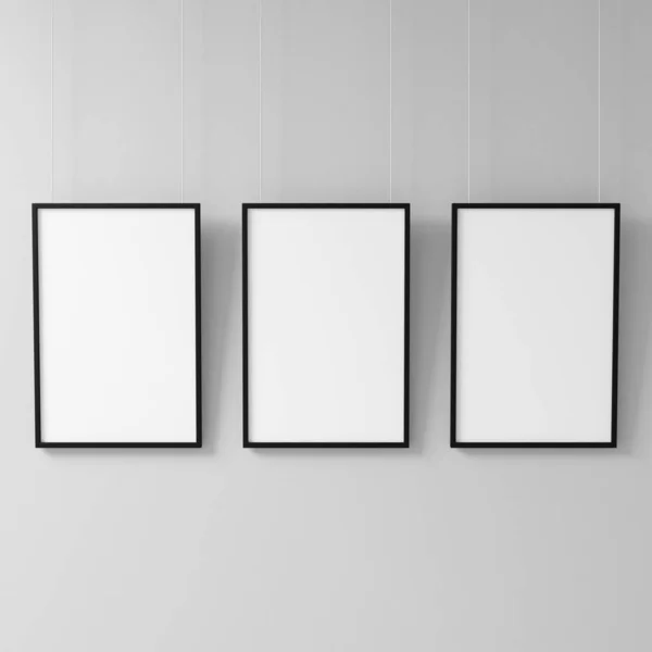 set with blank frames on background