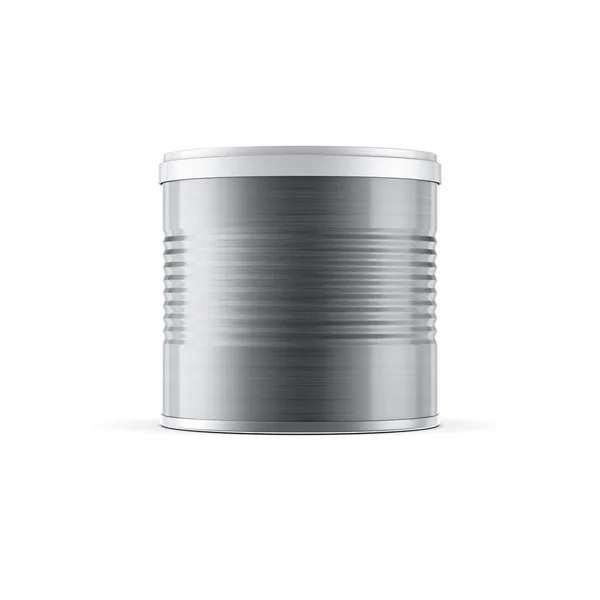 Metaliczny Tin Can Mockup Renderowanie — Zdjęcie stockowe