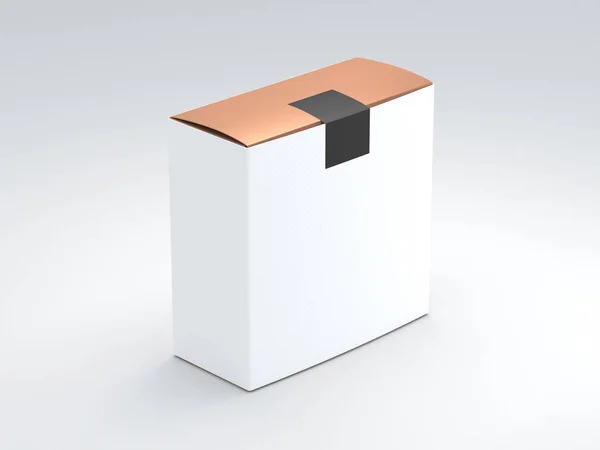 Τετράγωνο Κουτί Κάλυψη Mockup Απόδοση — Φωτογραφία Αρχείου