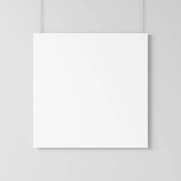 Bílý Prázdný Plakát Rámeček Mockup Vykreslování — Stock fotografie