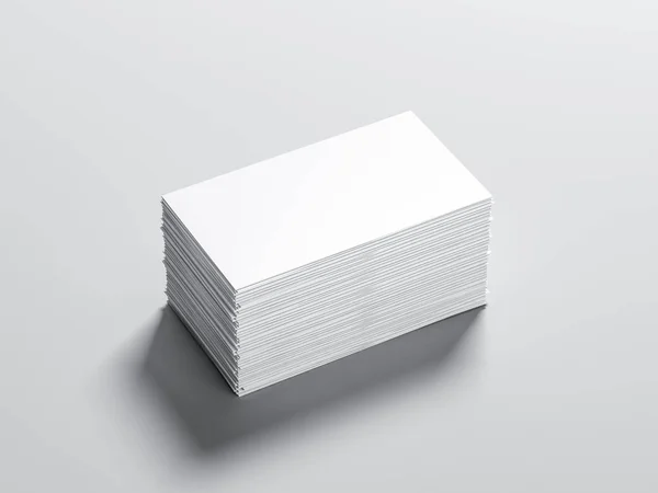 Tarjetas de visita blancas maqueta sobre fondo blanco moderno, 3d renderizado —  Fotos de Stock