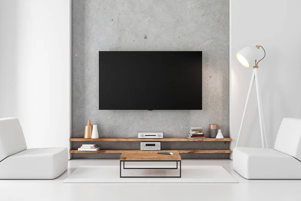 Smart Mockup Met Blanco Scherm Moderne Kamer Rendering — Stockfoto