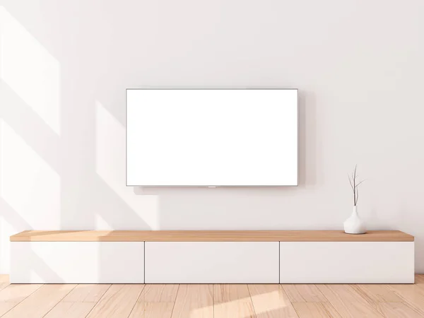 Smart Mockup Üres Képernyővel Modern Szobában Renderelés — Stock Fotó