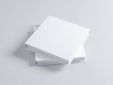 İki kare boş kitap kapağı desenli. 3d oluşturma