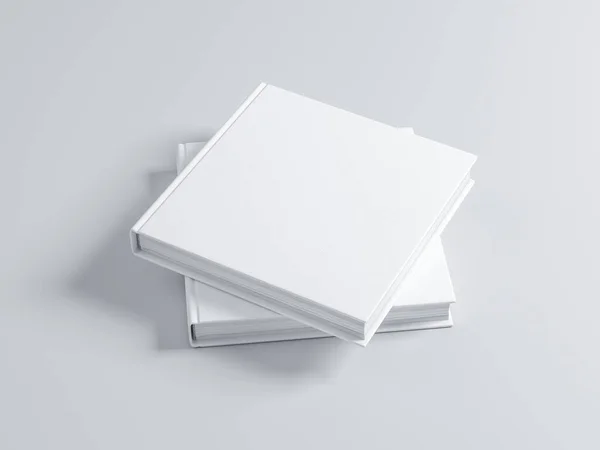 İki kare boş kitap kapağı desenli. 3d oluşturma
