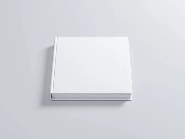 Wit Vierkant Blanco Boek Mockup Met Getextureerde Hardcover Destructie — Stockfoto
