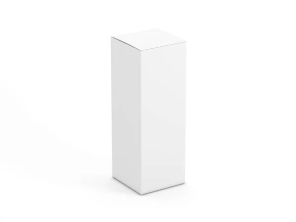Uzun Beyaz Kutu Model Beyaz Görüntüleme Üzerinde Izole — Stok fotoğraf