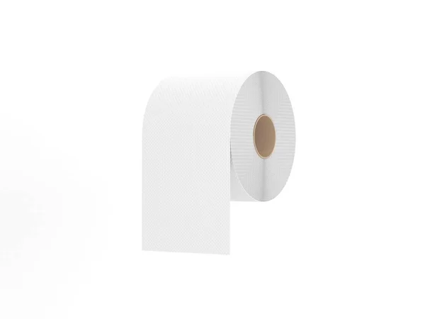 Toilettenpapierrolle Auf Weißem Hintergrund Das Coronavirus Gerät Panik Darstellung — Stockfoto