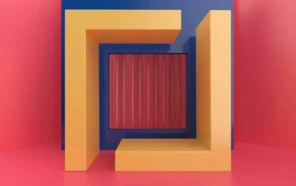 Abstrakt Geometrisk Form Grupp Set Pastell Studio Bakgrund Geometrisk Portal — Stockfoto