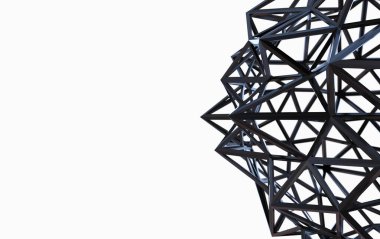 3D çizim, üçgen geometrik şekiller, piramit, metal yapılar, renkli üçgen sırt