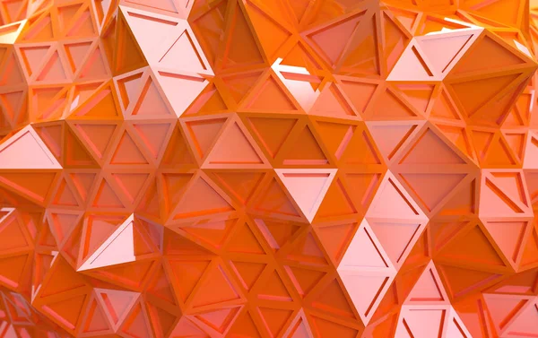 3d renderen, driehoekige geometrische vormen, piramide, metalen constructies, gekleurde driehoekige achtergronden — Stockfoto