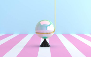Minimalist soyut arkaplan, ilkel geometrik figürler, pastel renkler, reklam edilen ürünler için podyum