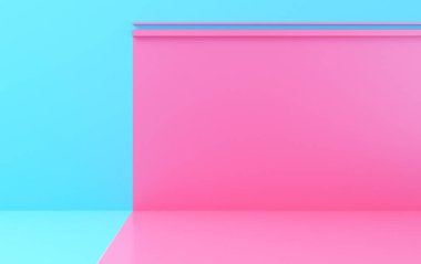 Minimalist soyut arkaplan, ilkel geometrik figürler, pastel renkler, reklam edilen ürünler için podyum