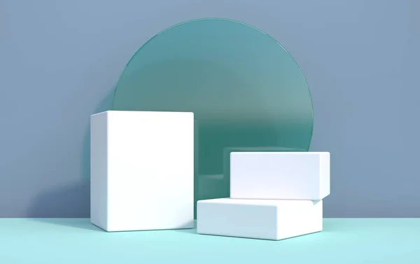 Cubos Blancos Para Demostración Del Producto —  Fotos de Stock