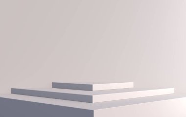 Gri renkli ürün tanıtımı için dikdörtgen 3D podyum