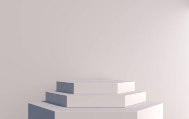 Gri renkli ürün tanıtımı için dikdörtgen 3D podyum