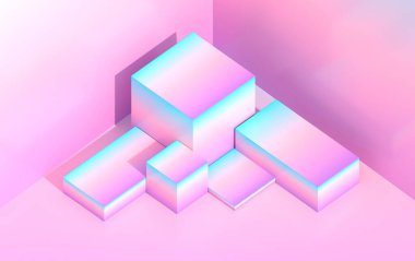 Malların izometrik, gradyan renklerde gösterimi için 3d kaide