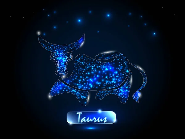 星空の背景に Taurus Zodiac のシンボル 占星術 十二支の兆候 — ストックベクタ