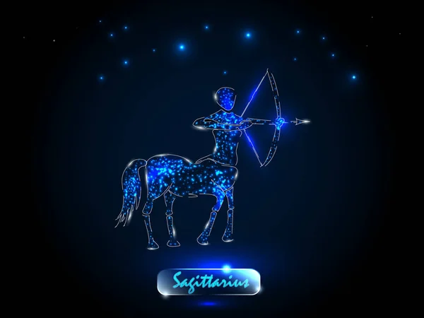 Sagittarius Zodiac Symbol Pozadí Hvězdné Oblohy Znamení Zvěrokruhu Astrologie — Stockový vektor