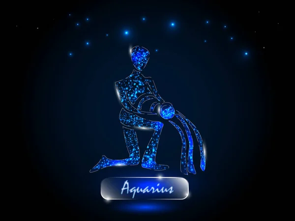 Aquarius Zodiac Symbol Bakgrund Stjärnhimlen Tecken Zodiaken Astrologi — Stock vektor