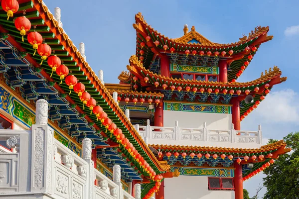 Thean Hou Tapınak Dekore Edilmiş Kırmızı Çin Fenerleri Kuala Lumpur — Stok fotoğraf