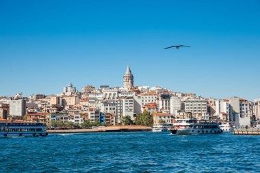 Galata Kulesi Haliç, Istanbul, Türkiye genelinde güzel görünümü