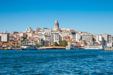 Galata Kulesi Haliç, Istanbul, Türkiye genelinde güzel görünümü