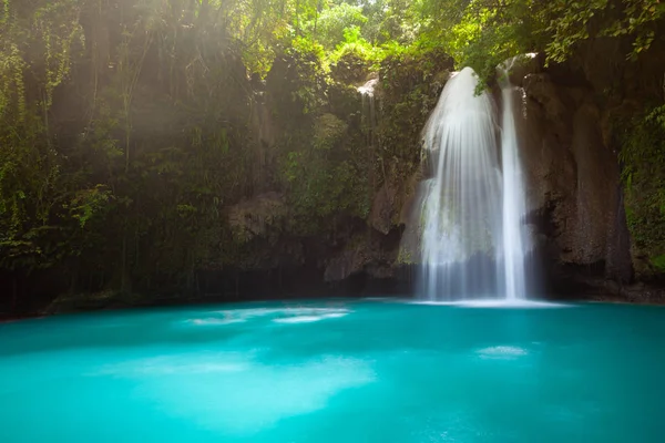 Incríveis Cachoeiras Kawasan Cor Turquesa Localizadas Ilha Cebu Filipinas — Fotografia de Stock
