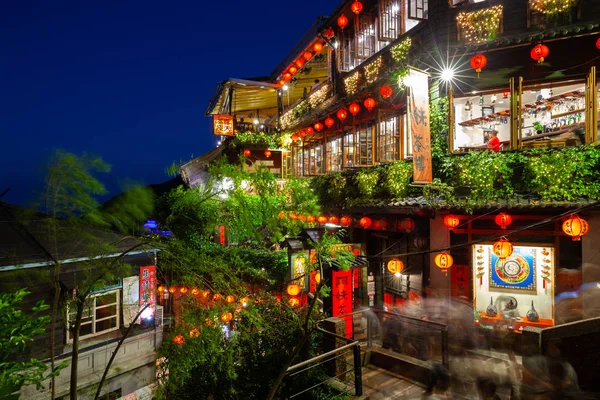 Jiufen Taiwan Novembro 2018 Uma Visão Noturna Famosa Casa Chá — Fotografia de Stock