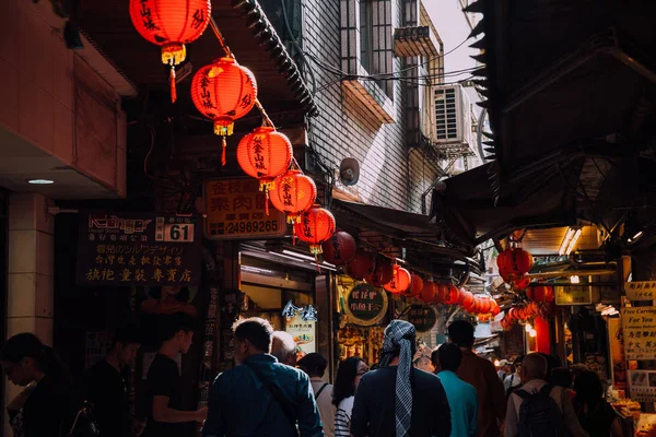 Jiufen Старий ринок Street, Тайвань — стокове фото