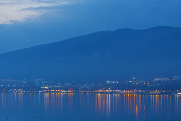 Rusya Gelendzhik gece ışıklar Körfezi
