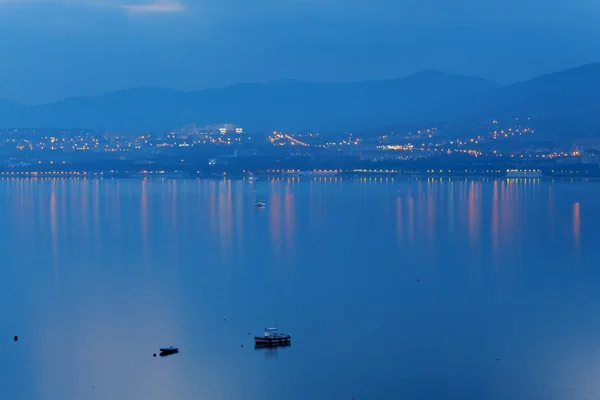 Rusya Gelendzhik gece ışıklar Körfezi
