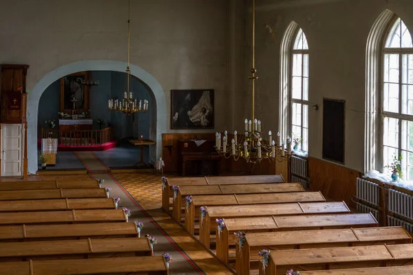 Interiör Lutheranska Kyrkan Baltiska Stater — Stockfoto