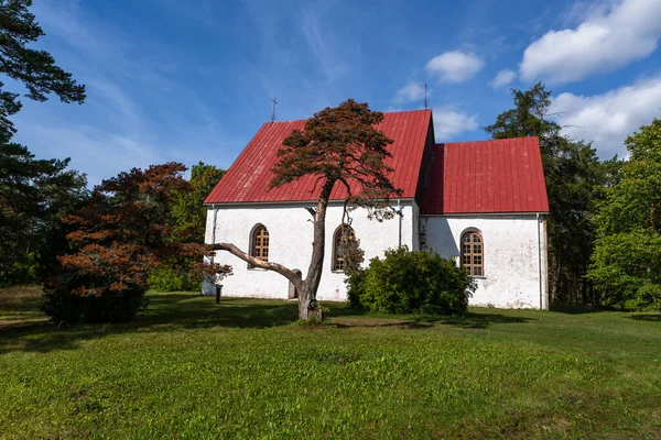 Vecchia Chiesa Luterana Bianca Primavera — Foto Stock