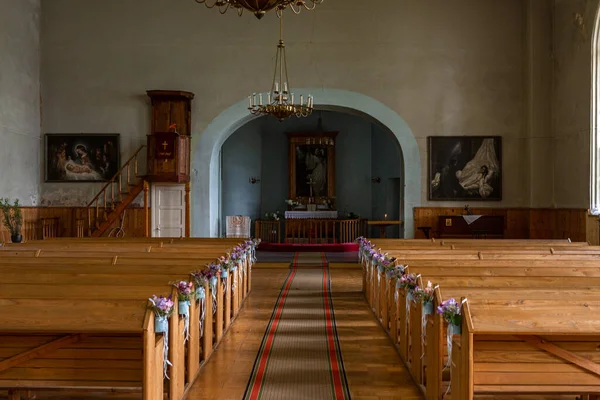 Interiör Lutheranska Kyrkan Baltiska Stater — Stockfoto