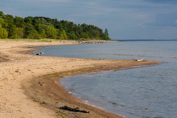 Tengerpart Strand Napsütéses Napon — Stock Fotó