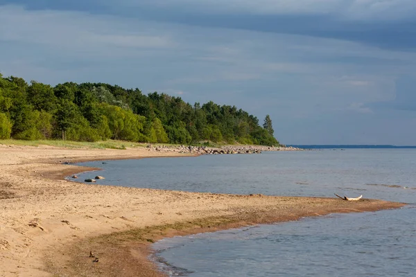 Tengerpart Strand Napsütéses Napon — Stock Fotó