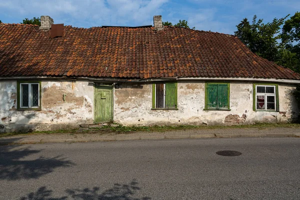 Old Green Doors Windows — Stock Photo, Image