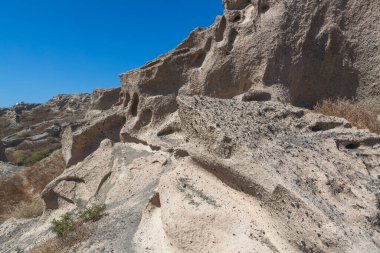Santorini Adası 'nda kano turu.