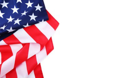 Beyaz arkaplanda Amerikan bayrağı